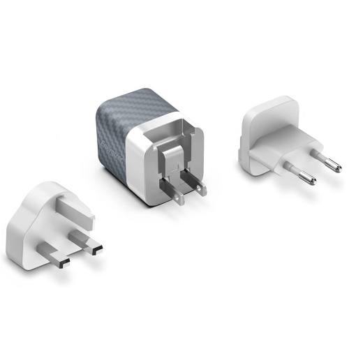 Зарядно устройство Energizer A38QMU, USB-C, USB, EU, UK, US, QC3.0, 38W, Сребрист