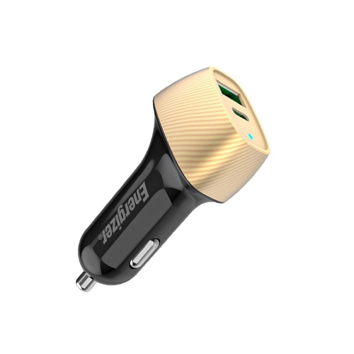 Зарядно за кола Energizer D38BG, USB, USB-C, 38W, QC3.0, Черен-златист