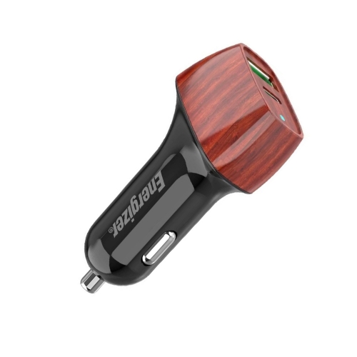 Зарядно за кола Energizer D38BG, USB, USB-C, 38W, QC3.0, Дърво