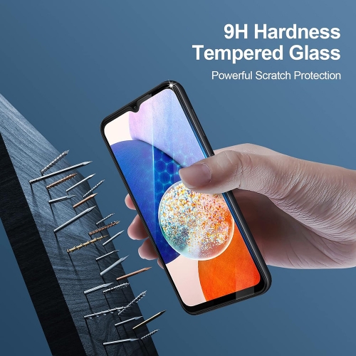 Стъклен Протектор 5D Full Glue за Samsung Galaxy A14, Черен