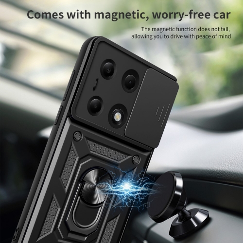 Удароустойчив калъф Slide Camera за Xiaomi Redmi Note 13 Pro 4G, Черен