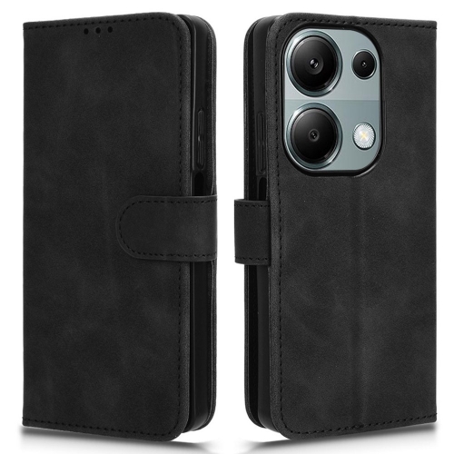 Калъф тефтер Leather Skin-touch за Xiaomi Redmi Note 13 Pro 4G, Черен