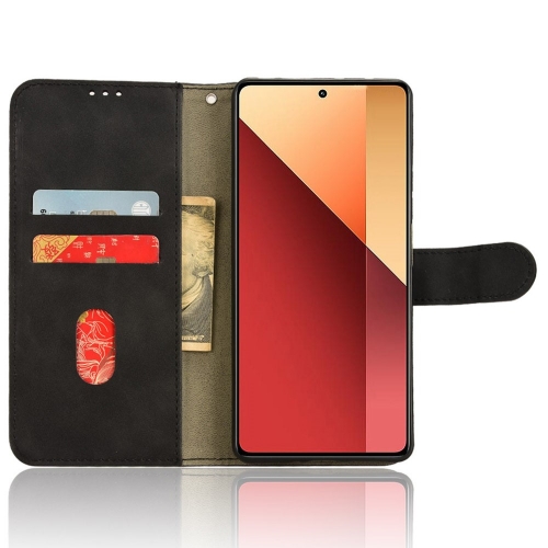 Калъф тефтер Leather Skin-touch за Xiaomi Redmi Note 13 Pro 4G, Черен