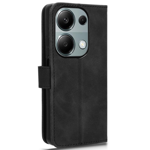 Калъф тефтер Leather Skin-touch за Xiaomi Redmi Note 13 Pro 4G, Черен
