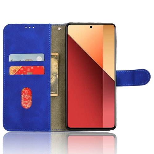 Калъф тефтер Leather Skin-touch за Xiaomi Redmi Note 13 Pro 4G, Син