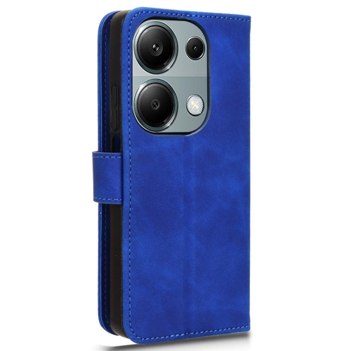 Калъф тефтер Leather Skin-touch за Xiaomi Redmi Note 13 Pro 4G, Син