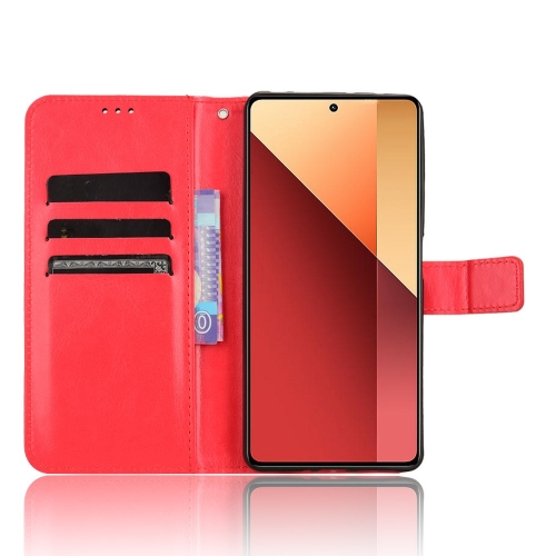 Калъф Тефтер Crazy Horse за Xiaomi Redmi Note 13 Pro 4G, Червен