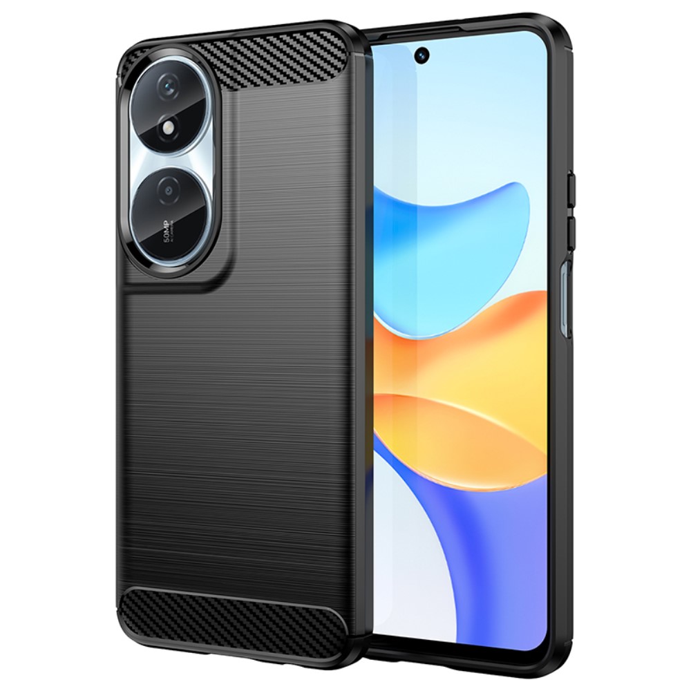 Силиконов Калъф Carbon за Huawei Honor X7b, Черен
