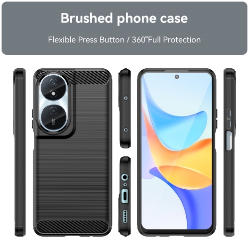 Силиконов Калъф Carbon за Huawei Honor X7b, Черен