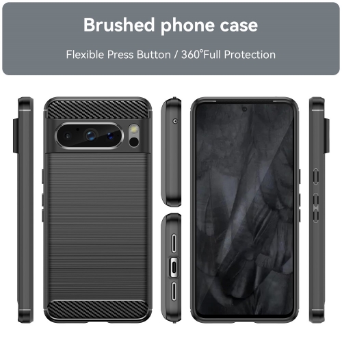 Силиконов Калъф Carbon за Google Pixel 8 Pro, Черен