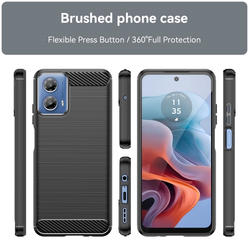 Силиконов Калъф Carbon за Motorola Moto G34, Черен