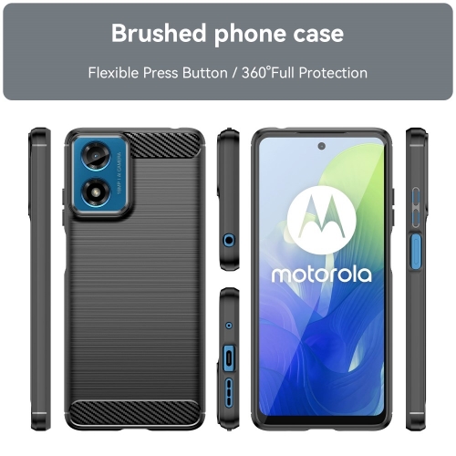 Силиконов Калъф Carbon за Motorola Moto G24, G04, Черен