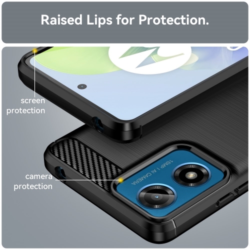 Силиконов Калъф Carbon за Motorola Moto G24, G04, Черен