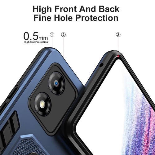 Удароустойчив калъф за Motorola Moto E13, Finger Hoder, Bracket, Син