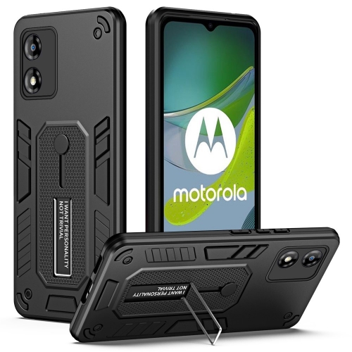 Удароустойчив калъф за Motorola Moto E13, Finger Hoder, Bracket, Черен