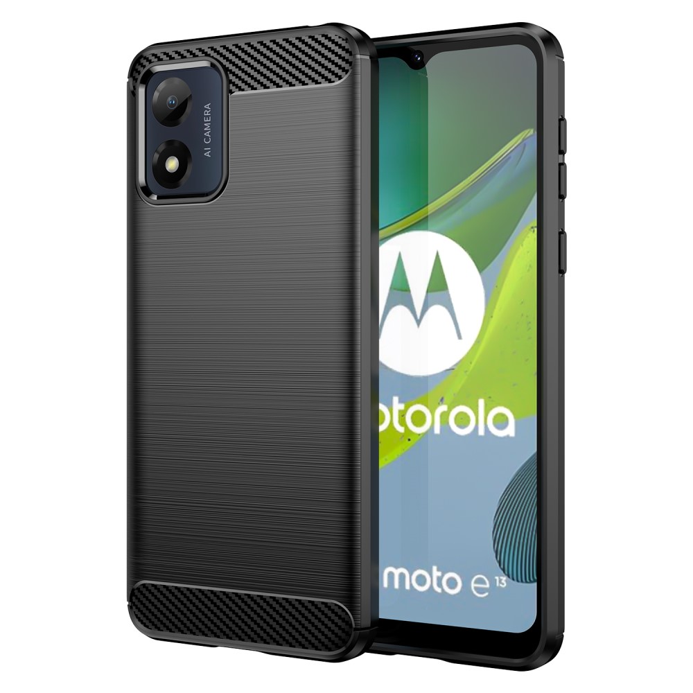Силиконов Калъф Carbon за Motorola Moto E13, Черен