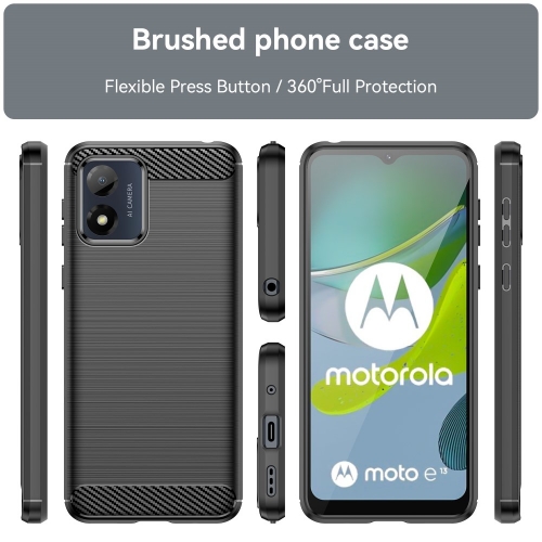 Силиконов Калъф Carbon за Motorola Moto E13, Черен