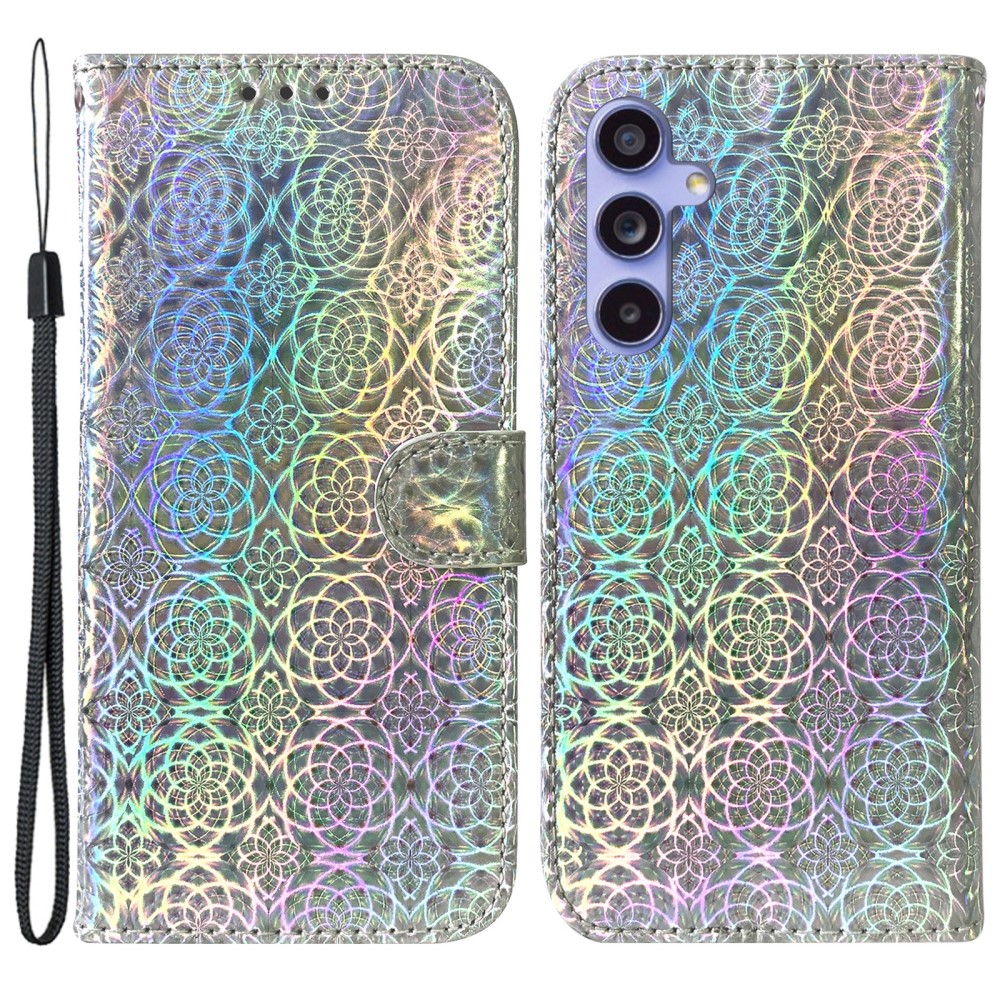 Калъф тефтер Dazzling Flower за Samsung Galaxy A35 5G, Сив