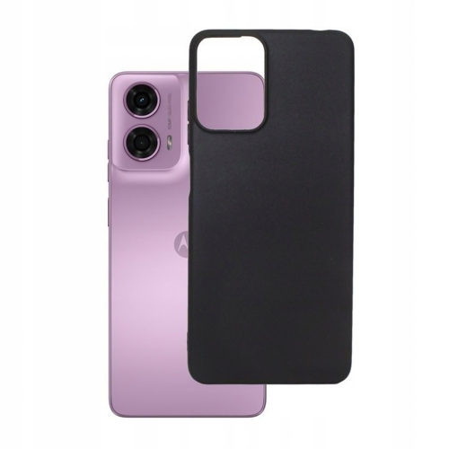 Силиконов калъф Matte за Motorola Moto G24, G04, Черен