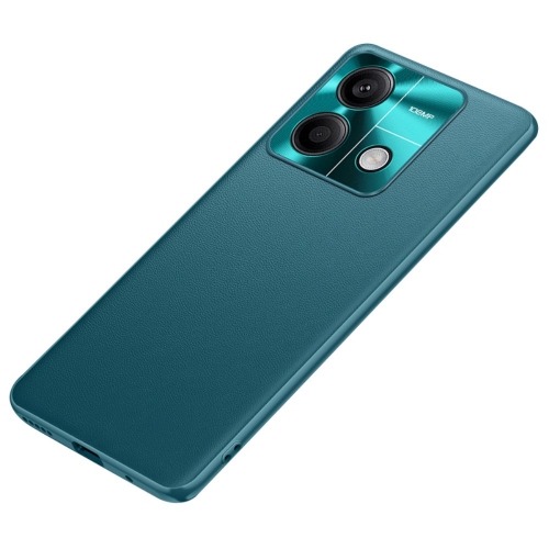 Удароустойчив калъф Leather Coated за Xiaomi Redmi Note 13 5G - Китайска версия, Зелен 