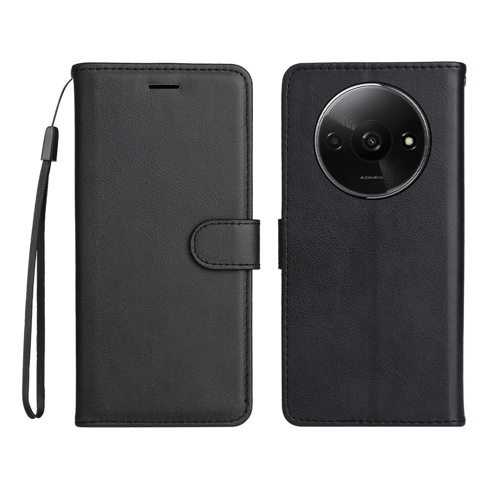 Калъф тефтер Leather 2 за Xiaomi Redmi A3, Черен