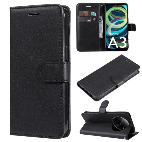 Калъф тефтер Leather 2 за Xiaomi Redmi A3, Черен
