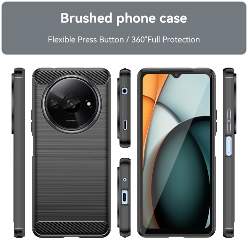 Силиконов Калъф Carbon за Xiaomi Redmi A3, Черен
