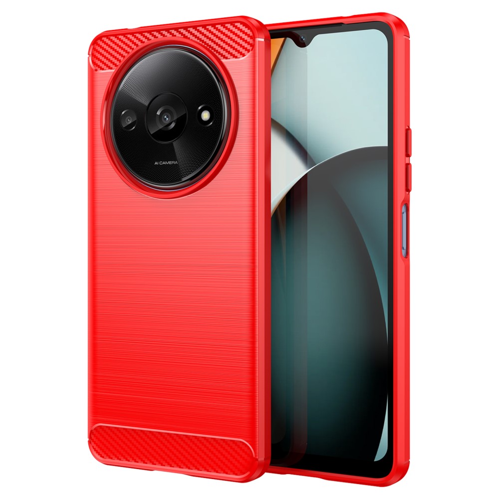 Силиконов Калъф Carbon за Xiaomi Redmi A3, Червен