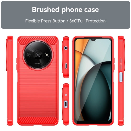 Силиконов Калъф Carbon за Xiaomi Redmi A3, Червен