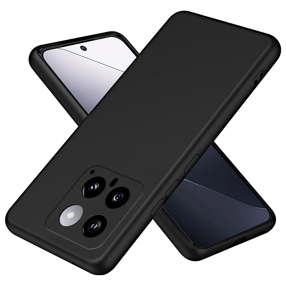 Силиконов калъф Matte за Xiaomi 14, Черен