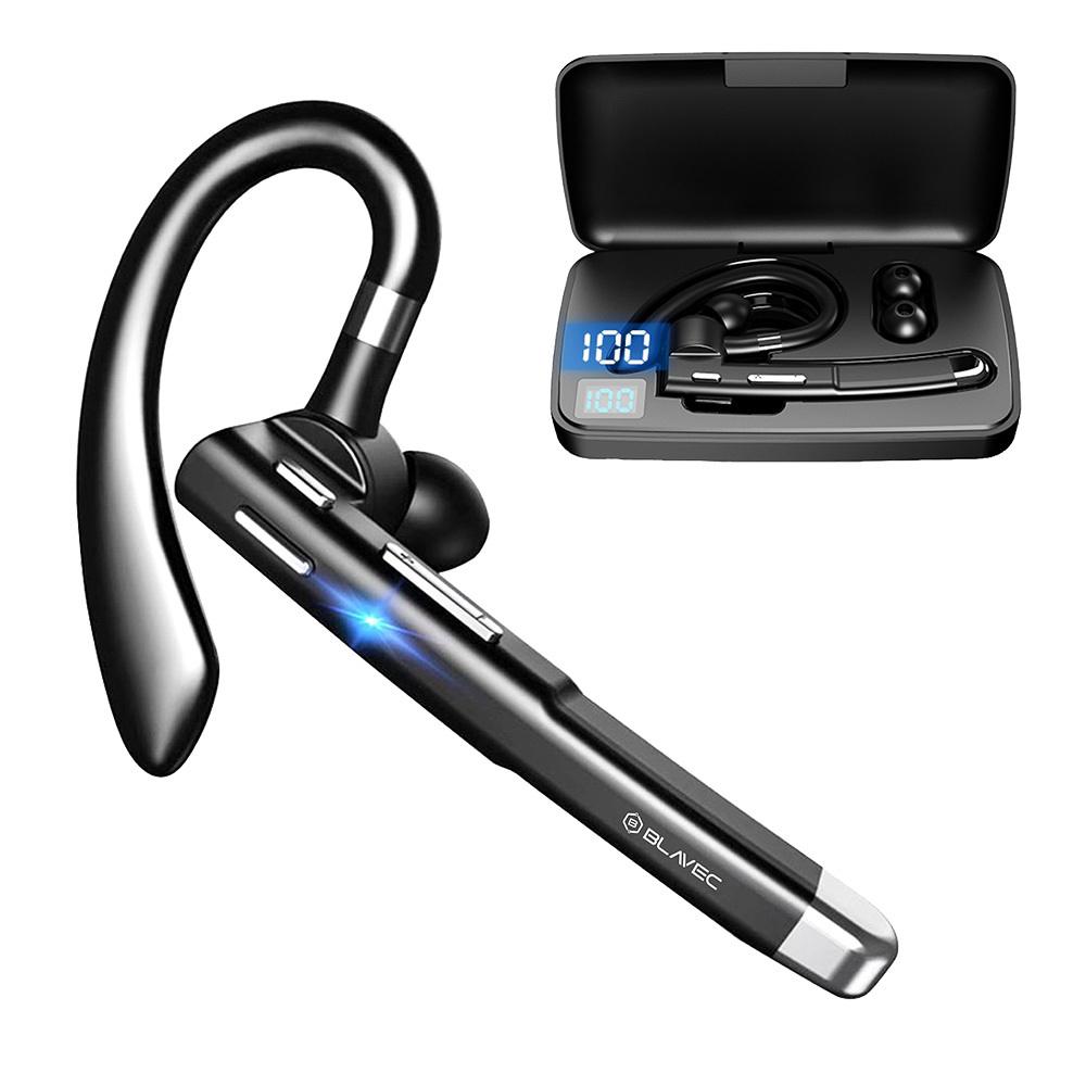 Слушалка Bluetooth Handsfree Blavec Discover 55,с кутия за зареждане BHDI55-B, HF, Черен