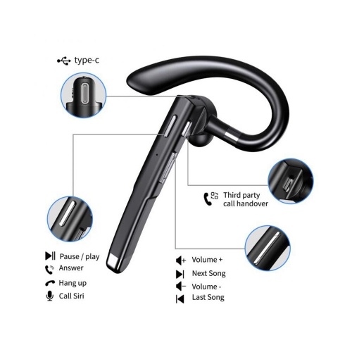 Слушалка Bluetooth Handsfree Blavec Discover 55,с кутия за зареждане BHDI55-B, HF, Черен