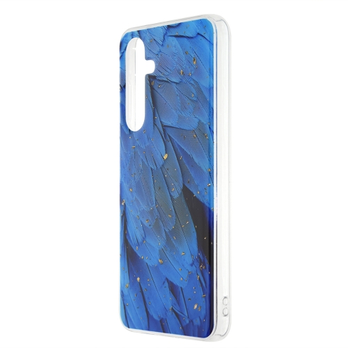 Силиконов калъф Gold Glam за Samsung Galaxy A35 5G, Сини пера