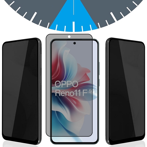Стъклен Протектор 5D Full Glue PRIVACY за Oppo Reno11 F, Черен