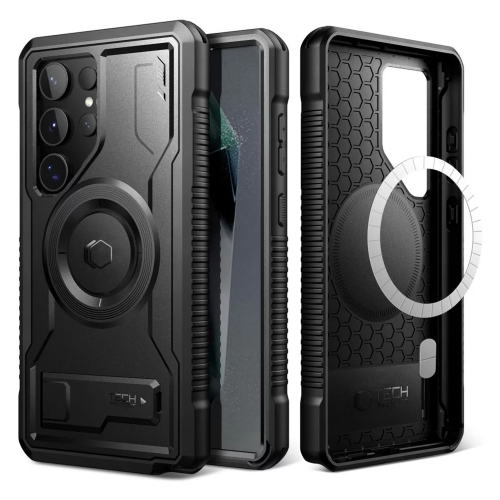 Калъф TECH-PROTECT Kevlar MagSafe за Samsung Galaxy S24 Ultra, 360 градуса, Черен