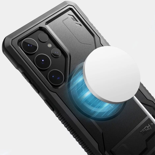 Калъф TECH-PROTECT Kevlar MagSafe за Samsung Galaxy S24 Ultra, 360 градуса, Черен