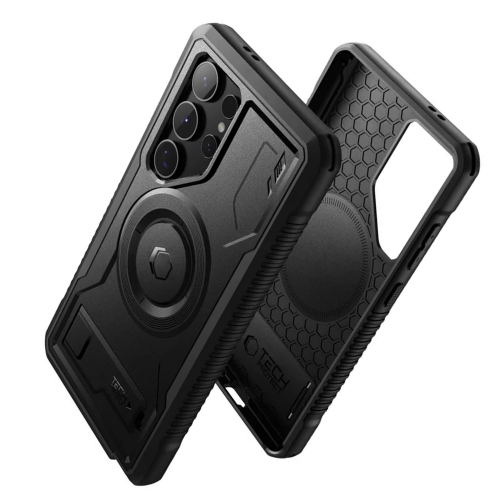 Калъф TECH-PROTECT Kevlar MagSafe за Samsung Galaxy S24 Ultra, 360 градуса, Черен