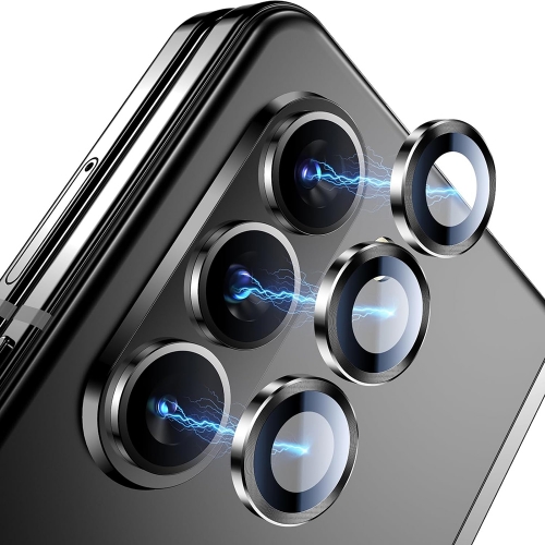 3D Стъклен Протектор за камерата на Samsung Galaxy Z Fold 5, Черен