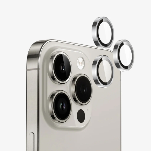 3D Стъклен Протектор за камерата на iPhone 15 Pro, Сребрист
