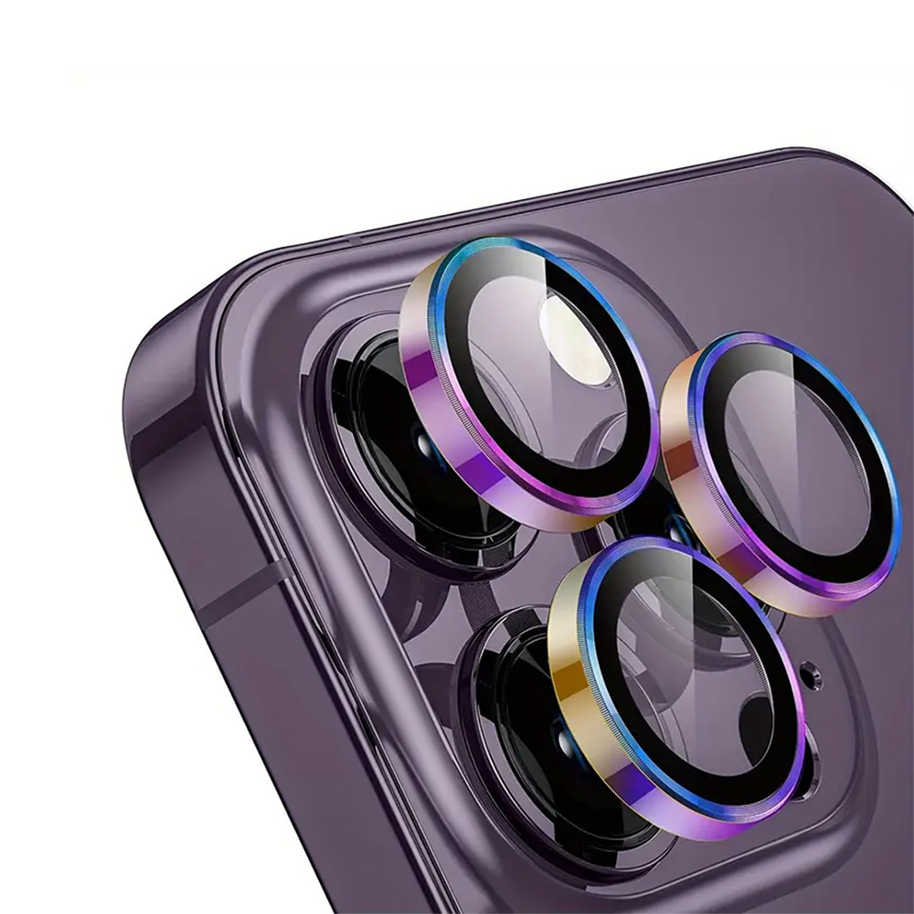 3D Стъклен Протектор за камерата на iPhone 15 Pro Max, Многоцветен