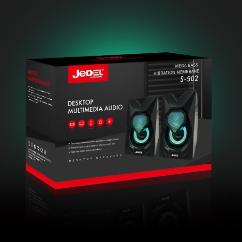 Тонколони за компютър Jedel S-502 RGB Gaming, Черен