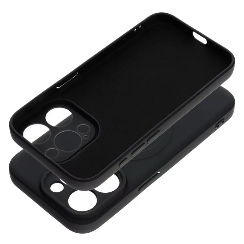 Силиконов калъф Mag Cover за iPhone 15 Pro, Черен