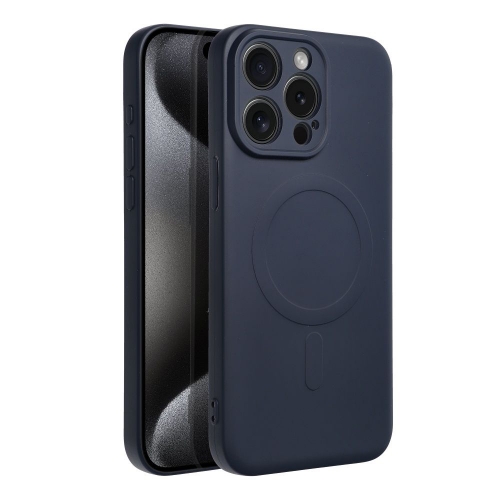 Силиконов калъф Mag Cover за iPhone 15 Pro Max, Тъмно син