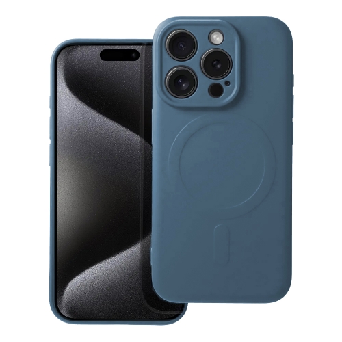 Силиконов калъф Mag Cover за iPhone 15 Pro, Син