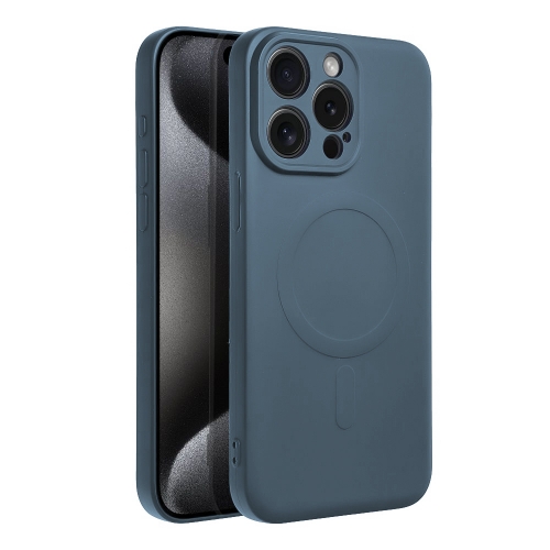 Силиконов калъф Mag Cover за iPhone 15 Pro, Син