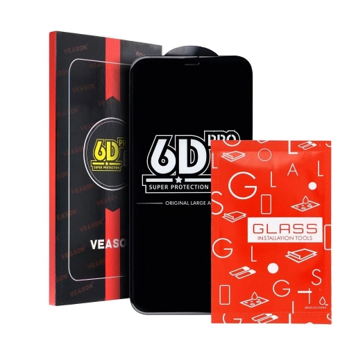 Стъклен протектор Veason 6D Pro Full Glue за iPhone 15 Pro Max, Черен