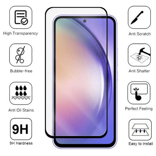 Стъклен протектор Veason 6D Pro Full Glue за Samsung Galaxy A54 5G, Черен