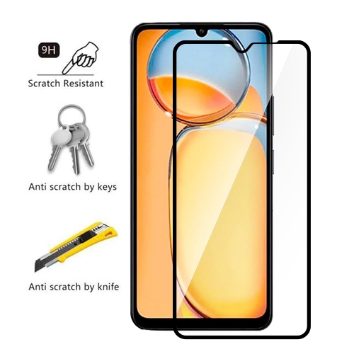 Стъклен протектор Veason 6D Pro Full Glue за Xiaomi Redmi 13C, Черен