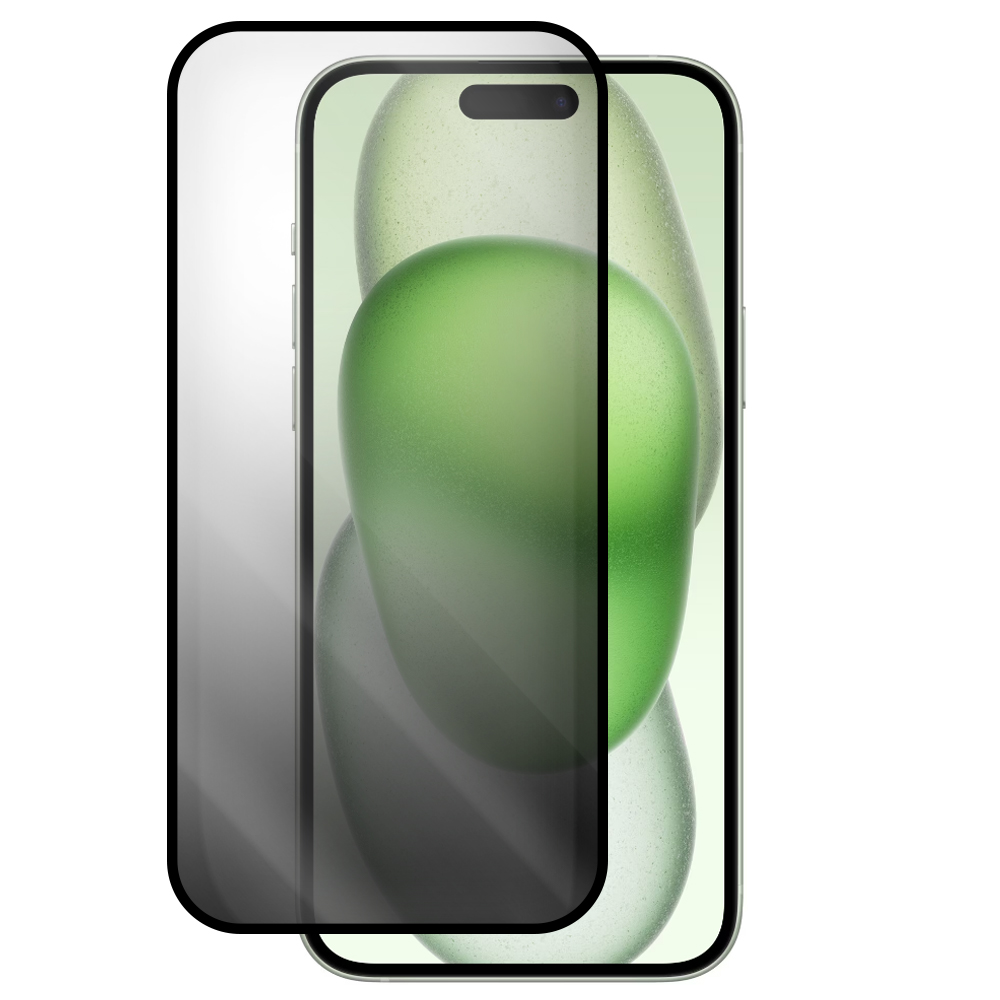 Стъклен протектор Veason 6D Pro Full Glue Privacy за iPhone 15 Plus, Черен