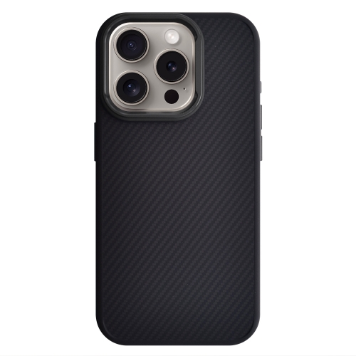 Удароустойчив калъф Premium Carbon за iPhone 15 Pro Max, Черен